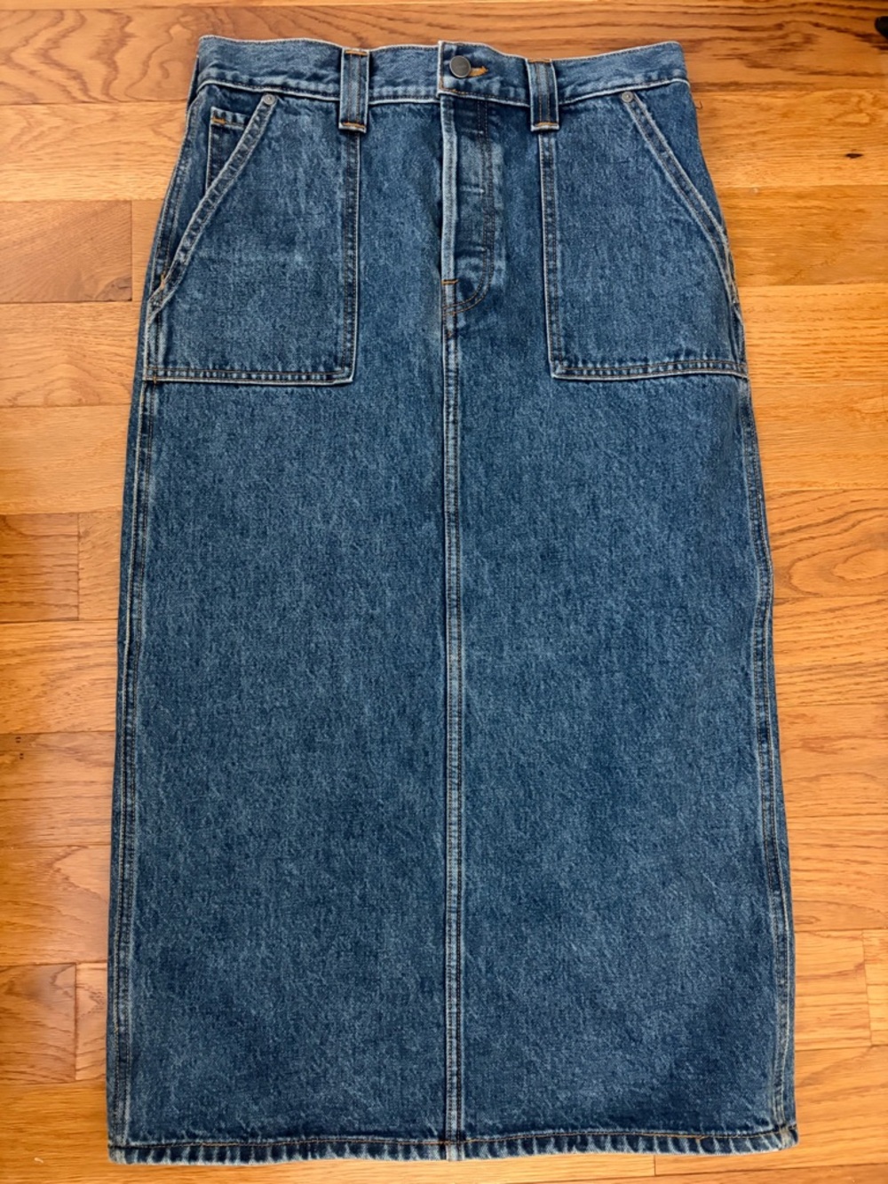 KHAITE Genevieve Denim Maxi Skirt